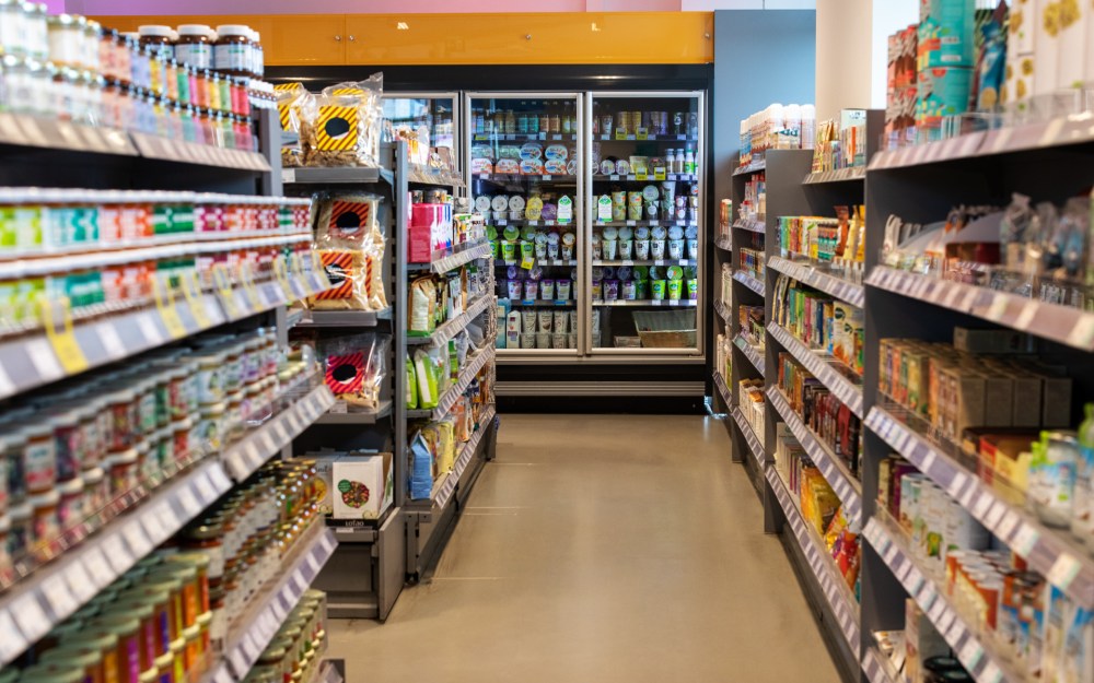 shopping in store shelves