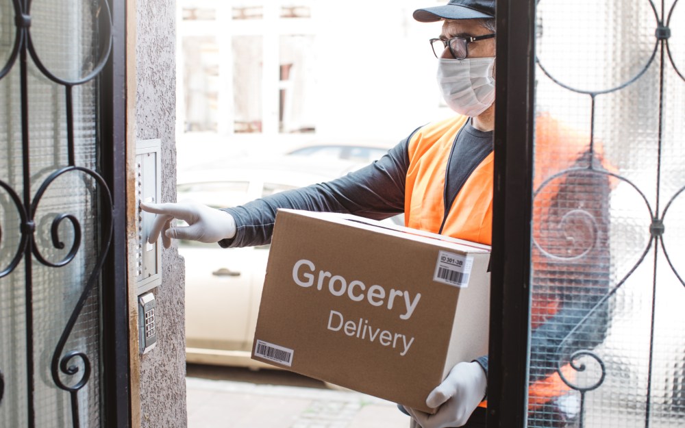 man delivering groceries