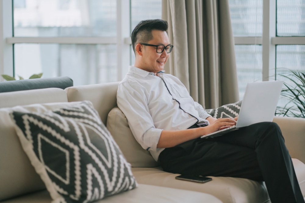 Asian consumer shopping online for Amazon Prime Deals