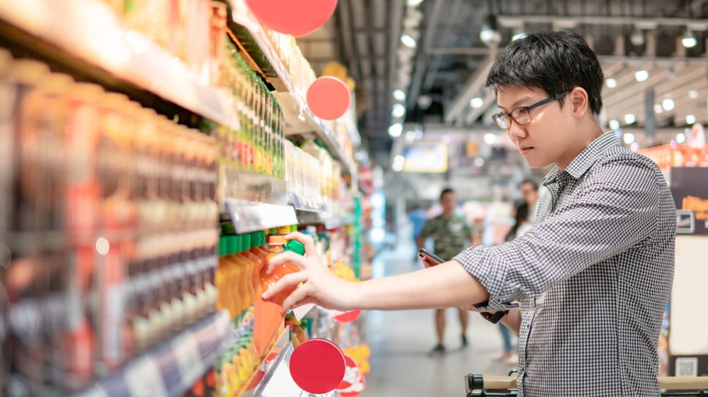 Grocery shopper in store