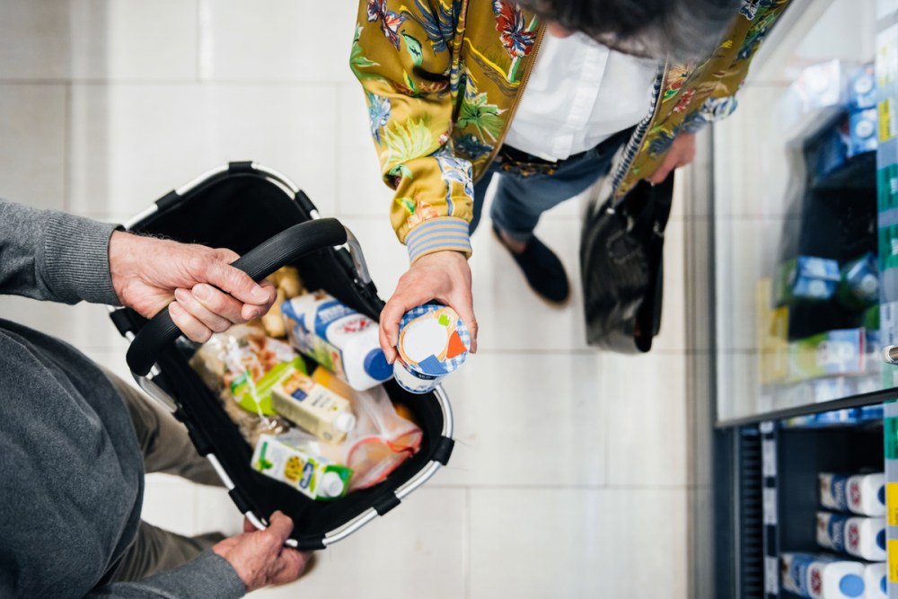 Shoppers adding a product to cart