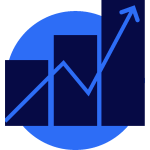NIQ Symbols Dark Blue Bar Graph Increase
