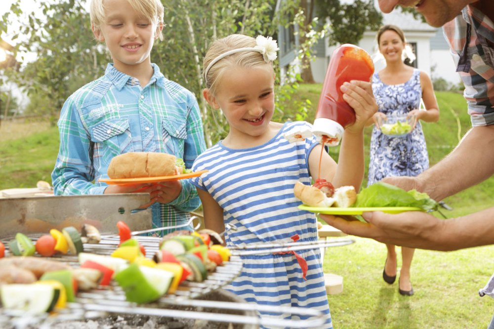 young children at a summer bbq