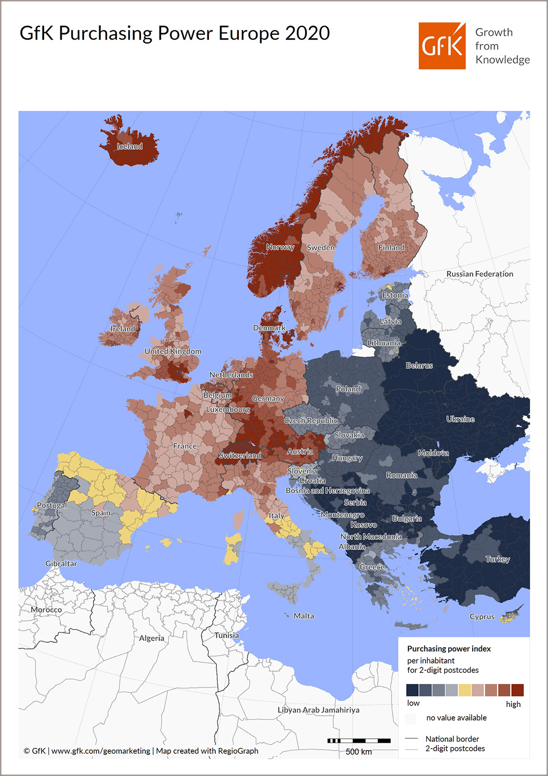 Inline image 1 for Map of the Month: GfK Purchasing Power Europe 2020