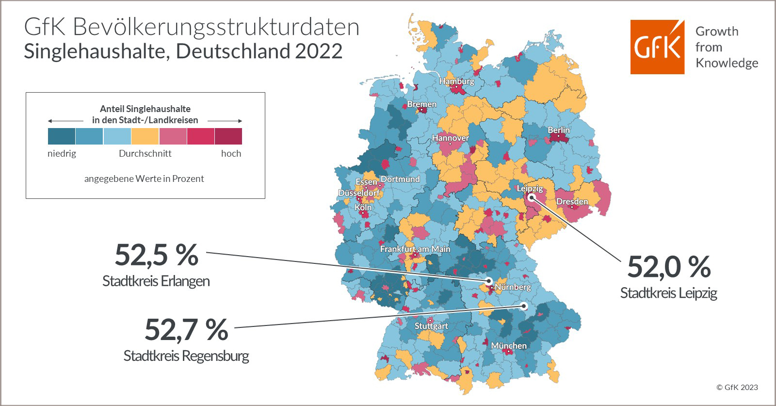Bild im Inhalt 2 zu Bild des Monats: GfK Singlehaushalte, Deutschland 2022