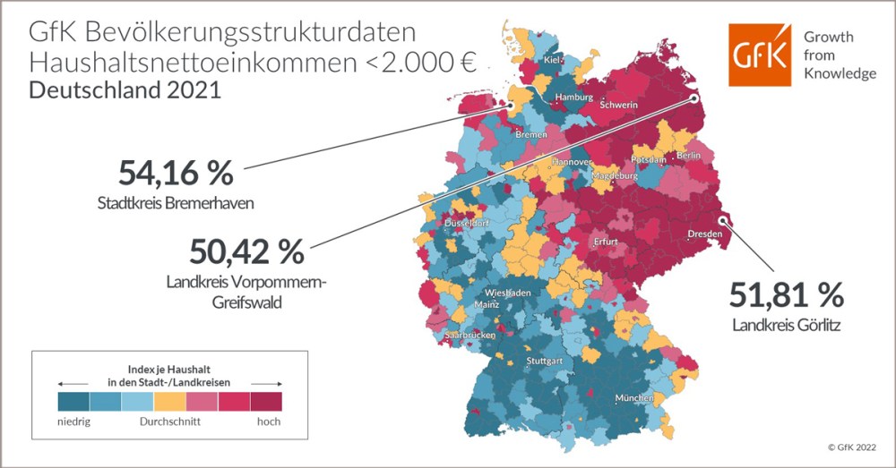 Hero-Bild zu Bild des Monats: Haushaltsnettoeinkommen unter 2.000 Euro, Deutschland