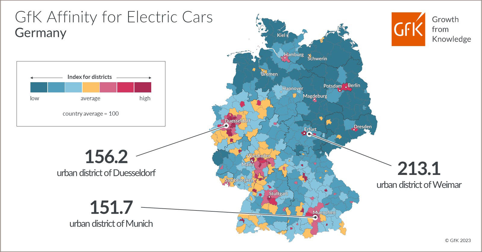 Inline image 1 for Map of the Month: GfK Affinity for Electric Cars, Germany