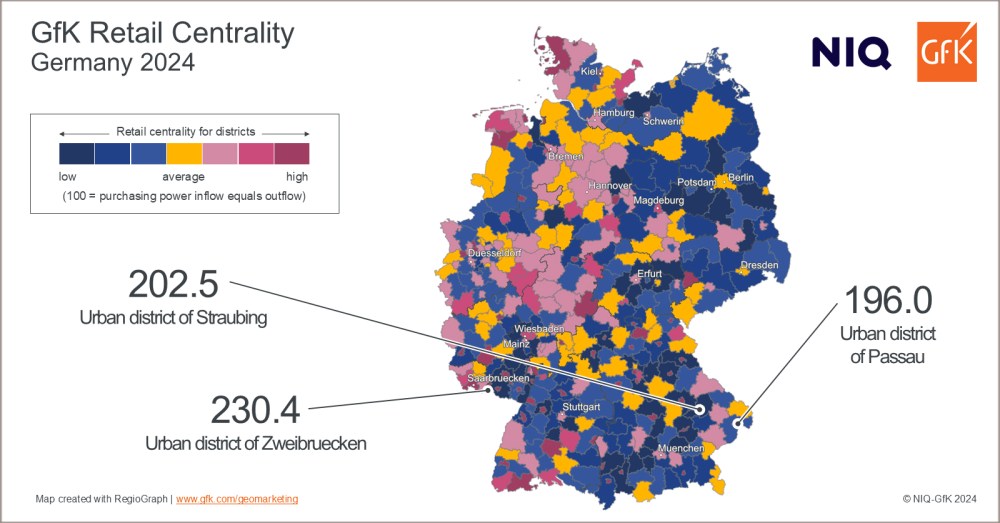 Hero image for Map of the Month: GfK Retail Centrality, Germany 2024