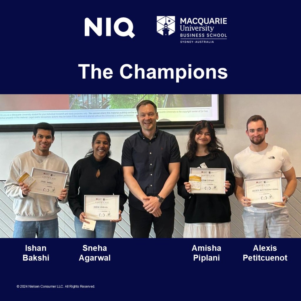 Inline image 1 for Macquarie Business School Talent Shines in NielsenIQ Australia Case Challenge