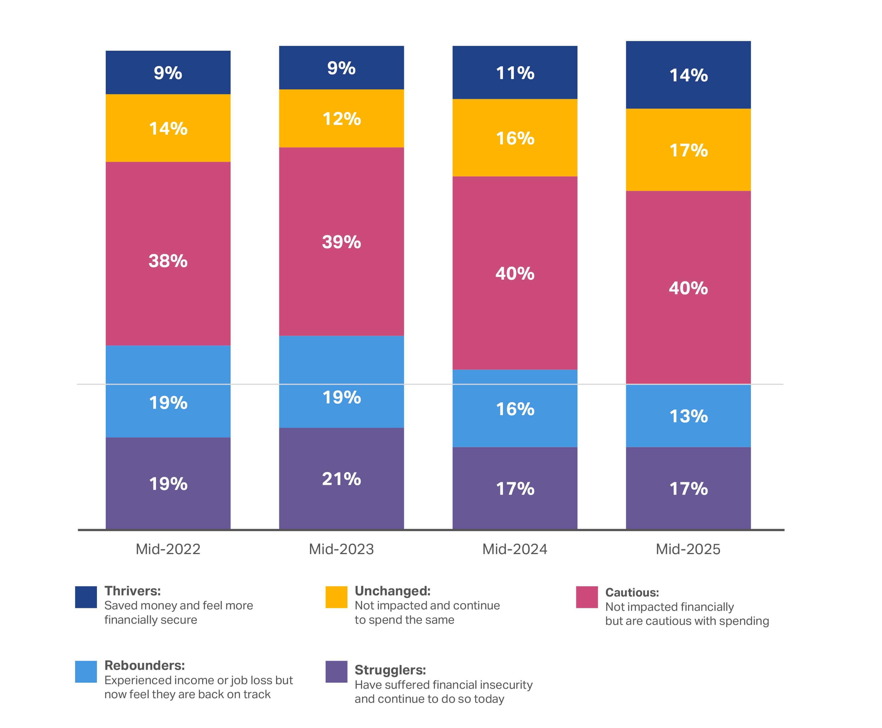 A chart showing the Consumer outlook 2026 summary of our economic divide segmentation.