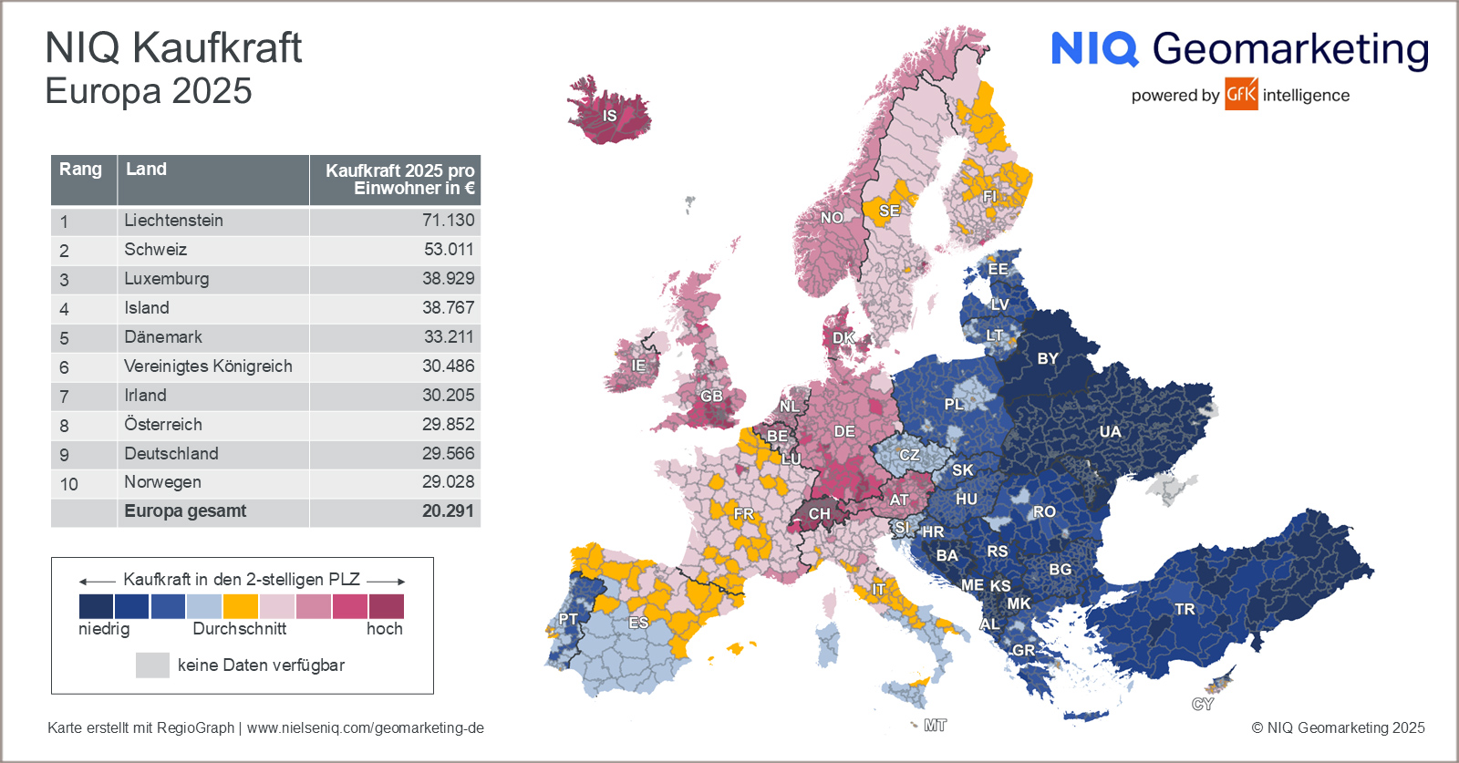Bild im Inhalt 2 zu Bild des Monats: NIQ Kaufkraft, Europa 2025