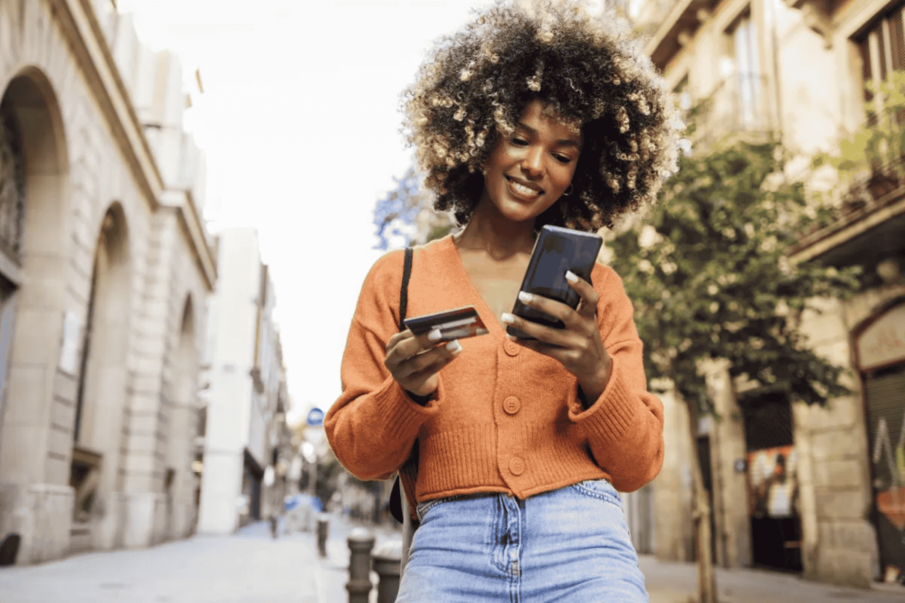 black girl on her phone