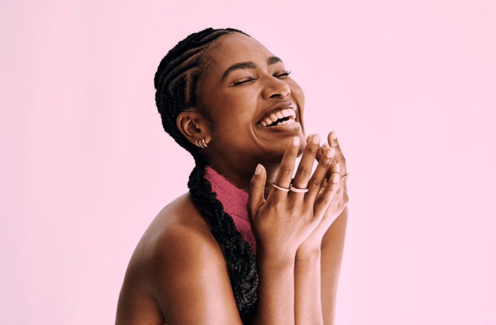 girl in a pink background tiktok shop